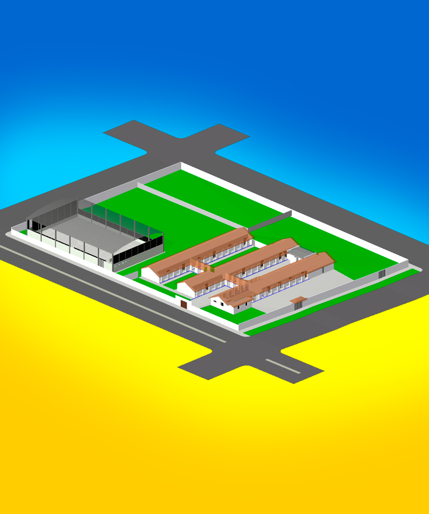 -Asbuilt arquitetura -Nuvem de pontos -Pojeto de prevenção e combate a incêndio com hidrante -Área construída= 2.033,22 m² -Área do terreno= 3.832,24 m²